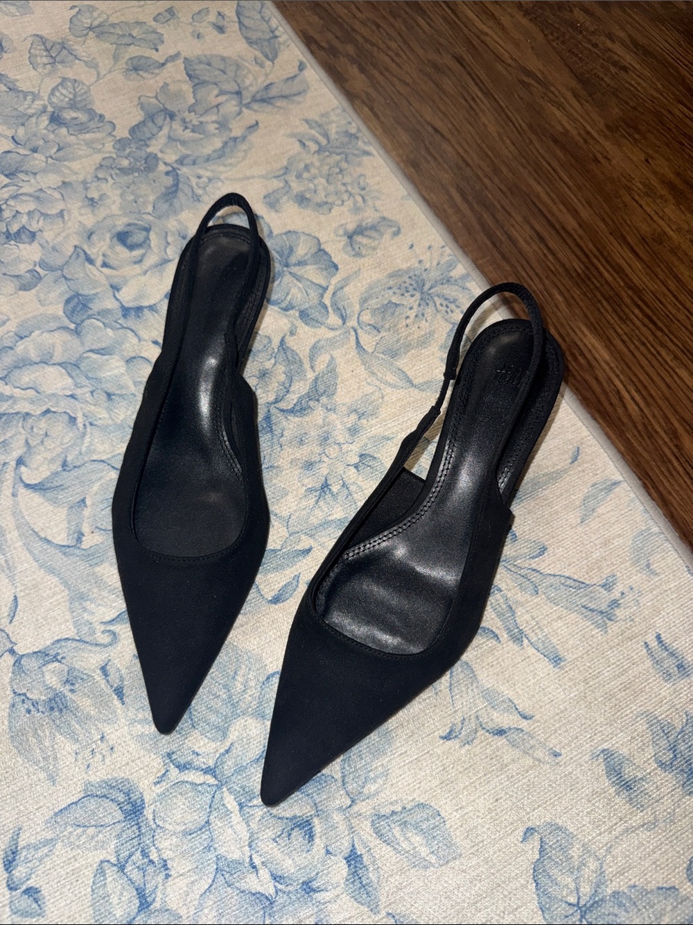 H&M Black Pointed Slingback Heels